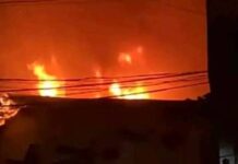 Incendie au marché de Madina